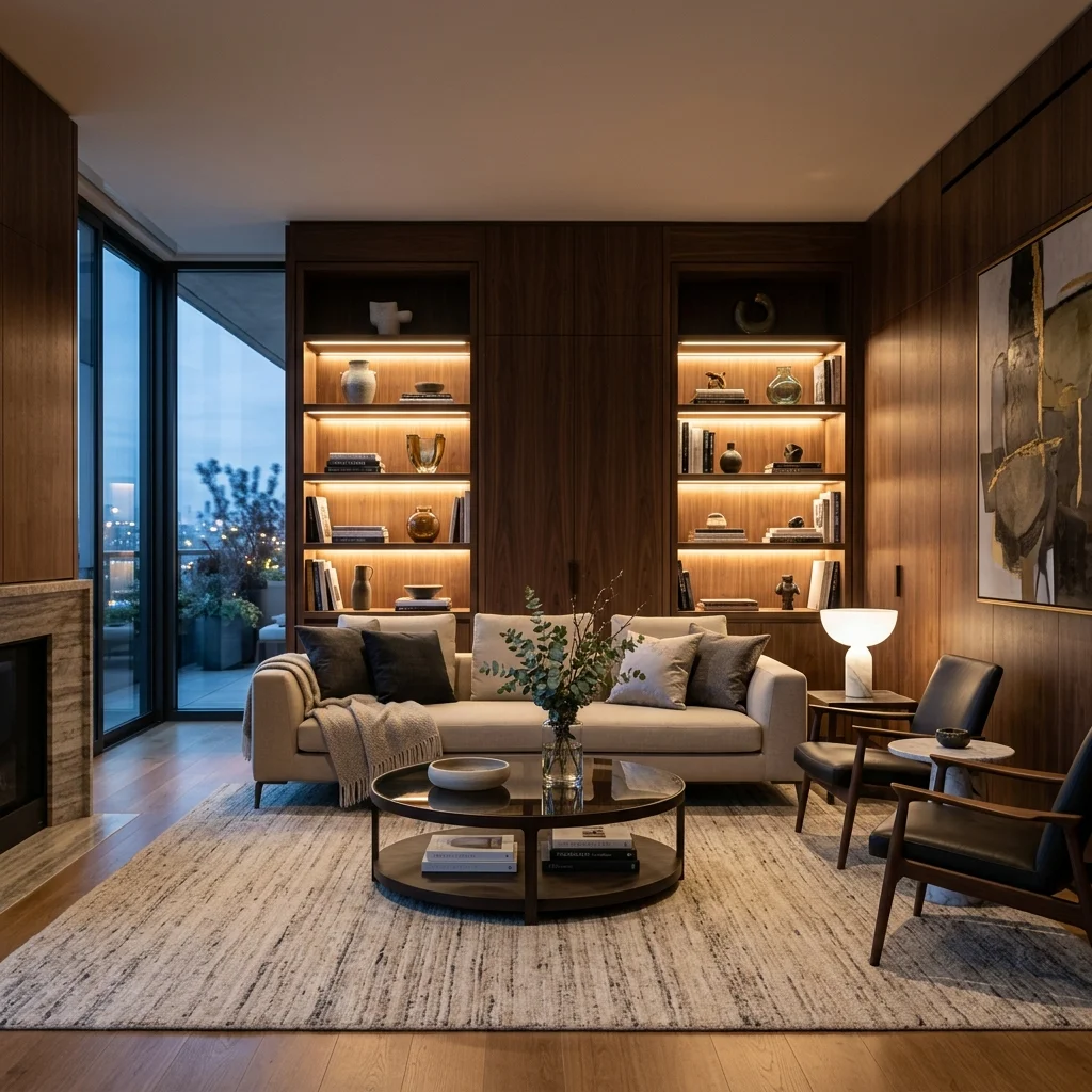 Salon haut de gamme avec boiseries